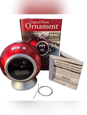 Red Christmas Holiday 3-1/4" Photo Digital Ornament